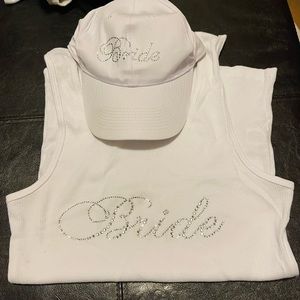 Bride Tank top L + Bride Hat (used once)